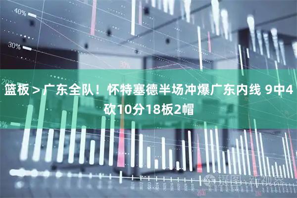 篮板＞广东全队！怀特塞德半场冲爆广东内线 9中4砍10分18板2帽
